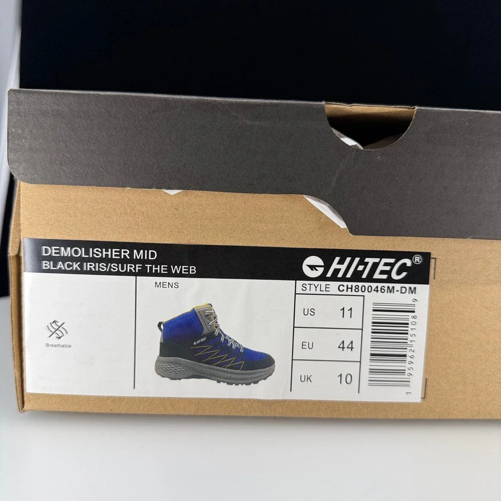 Hi-Tec Demolisher Mid Mens 11 Blue Grey NEW Hiking Boots CH80046M-DM
